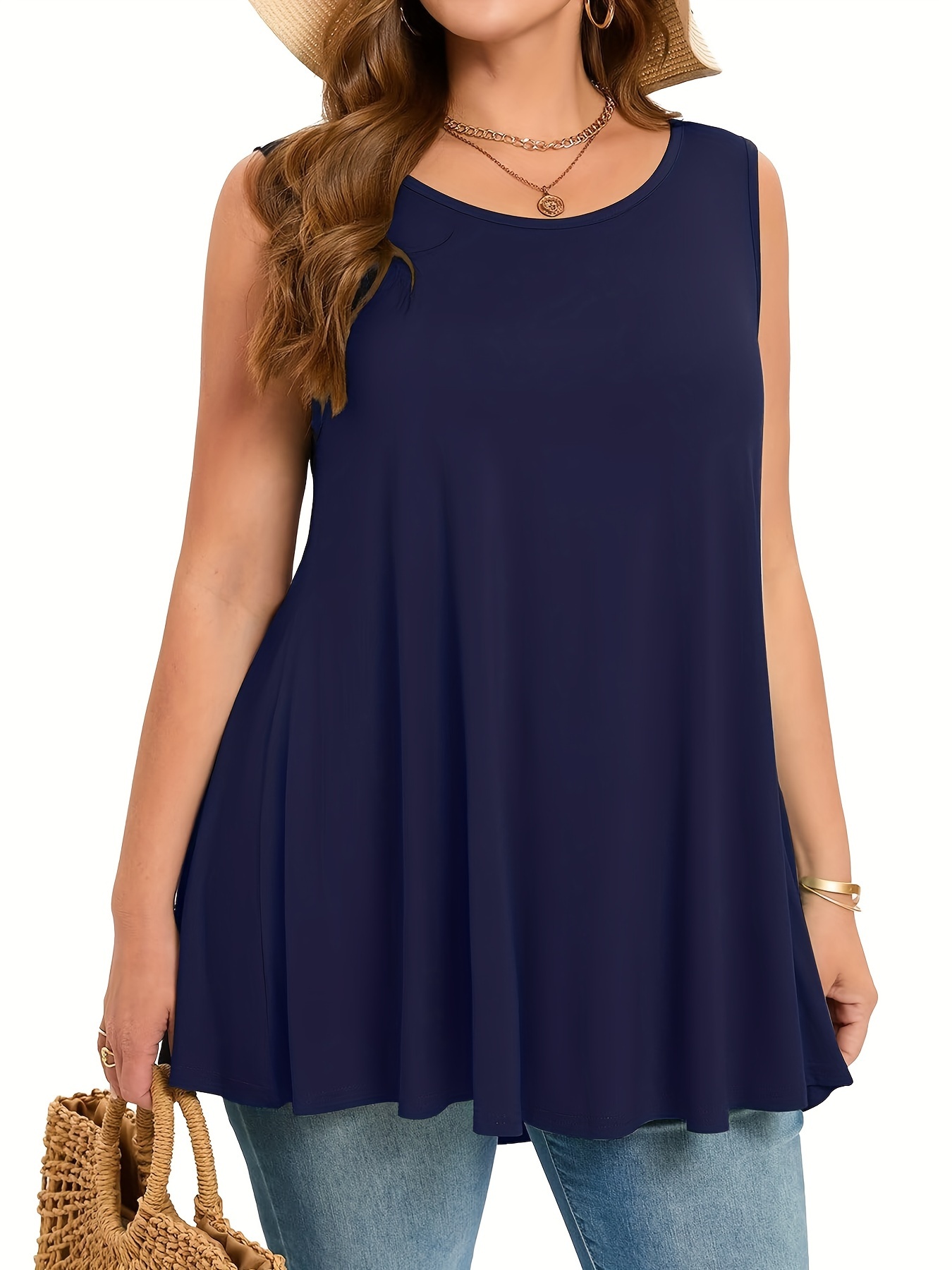 Summer Clothing For Plus Size Women - Canotta semplice e solida taglie forti