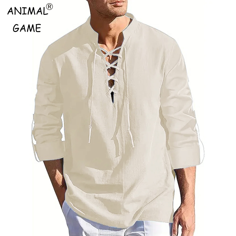 Summer Viking Clothing - Camicia rinascimentale da uomo Pirata medievale