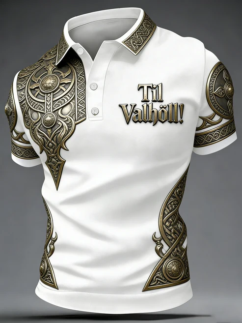 Summer Viking Clothing - Polo da uomo retrò stile vichingo