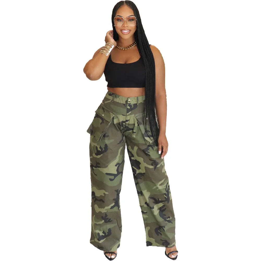 Summer Clothing Recommendations - Pantaloni larghi con cerniera multitasche mimetici