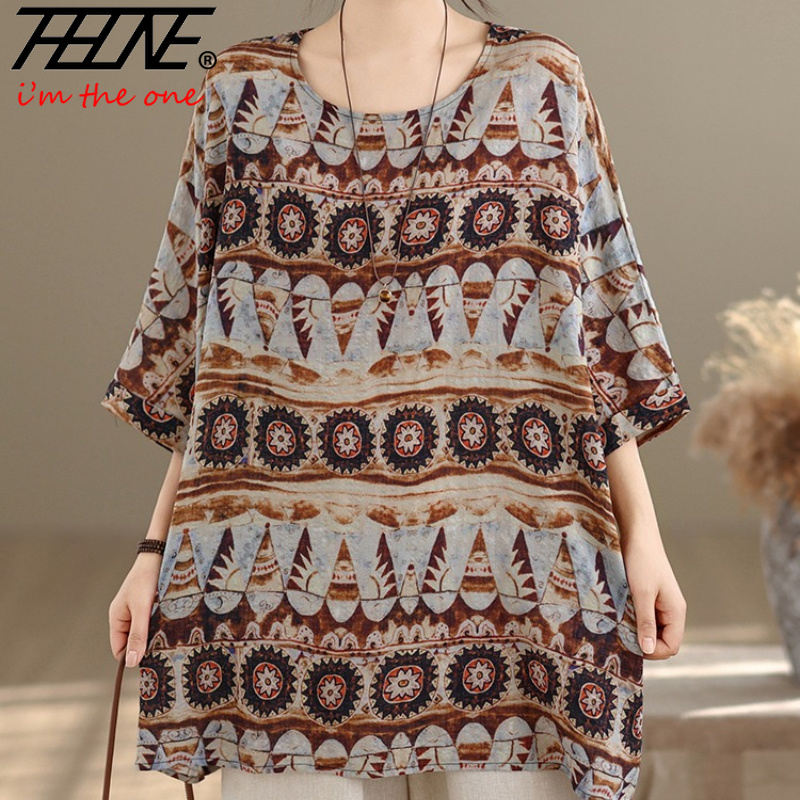 Summer Clothing For Plus Size Women - THHONE Blusa Estiva da Donna Taglie