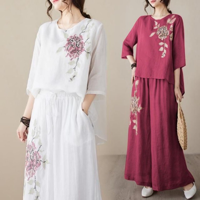 Summer Clothing Accessories - Completo Due Pezzi in Lino e