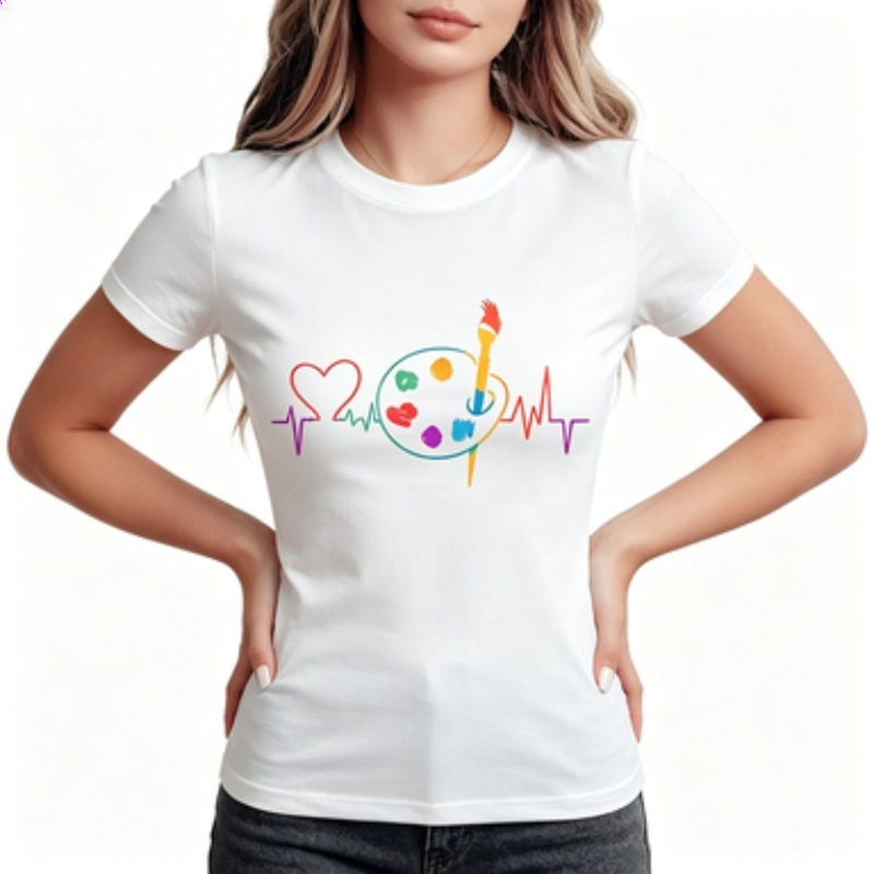 Summer Clothing Palette - T-shirt Casual da Donna con Stampa