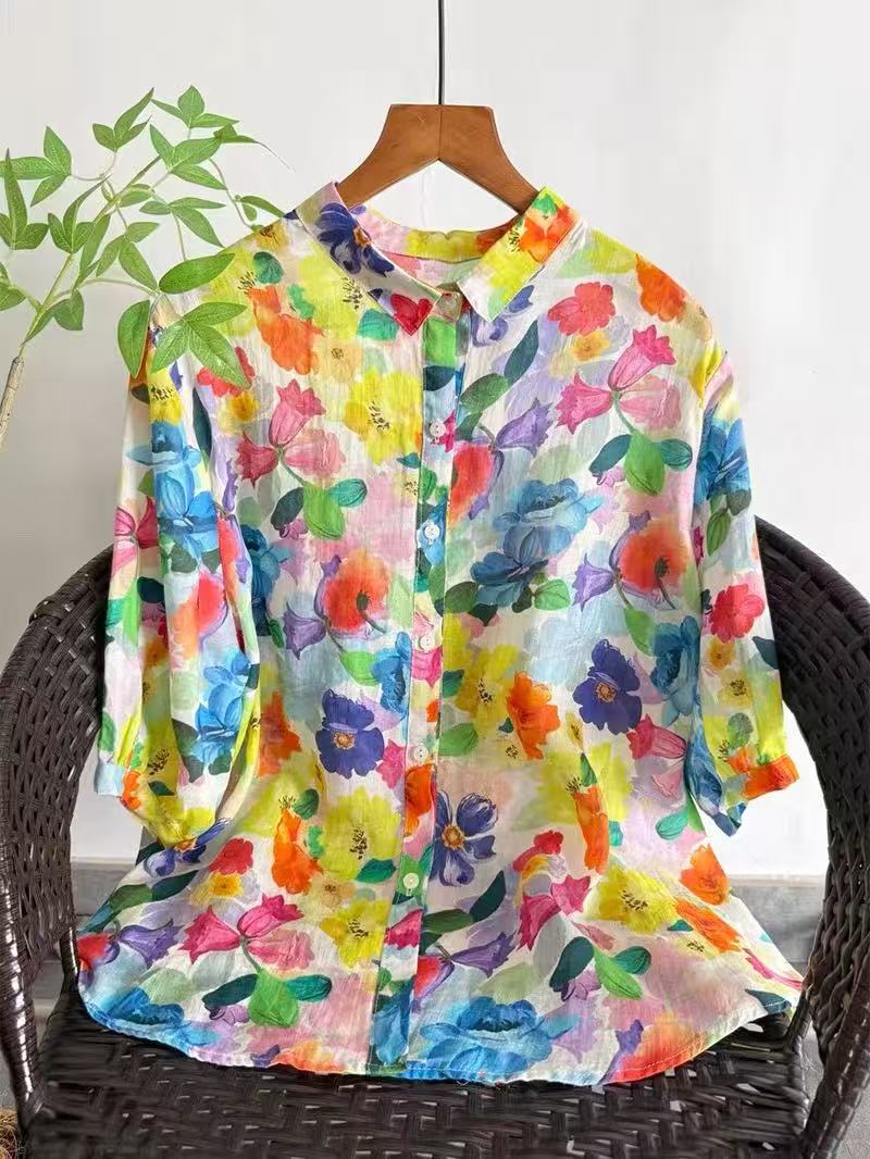 Summer Clothing For Japan - Camicia in Pura Rami da Donna