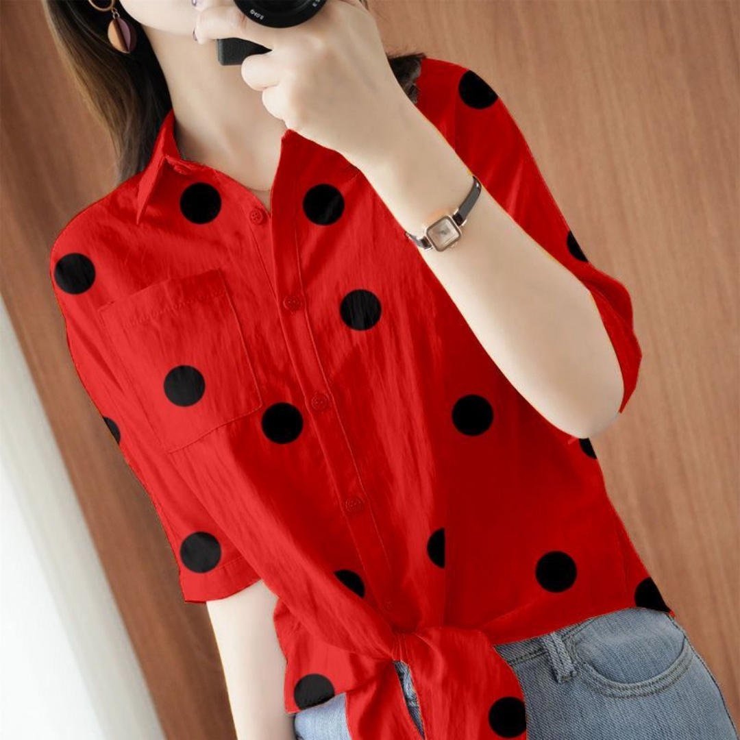 Plus Size Polka Dot Chiffon Ca - Summer Clothing For Plus Size Women recensione e prezzo