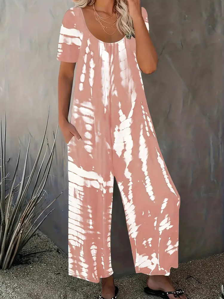 Tuta girocollo stampata a righ - Summer Clothing For Plus Size Women recensione e prezzo