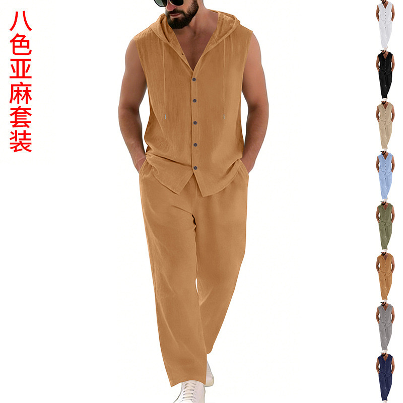Completo casual da uomo in lin - Summer Clothing Sets recensione e prezzo